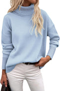 Drop Shoulder Turtleneck Knit Sweater