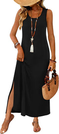 Maxi Dress Summer Dresses Beach Vacation Clothes Sleeveless Sundresses with Pockets Boho