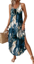 Summer Dresses for Women Maxi Dress Boho Halter Dress Sundresses Beach Vacation Clothes Travel Outfits