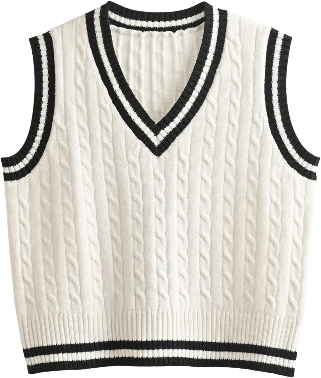 Argyle Plaid Cropped Sweater Vest