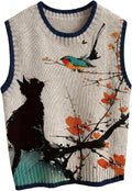 Ink Painting Knit Sweater Vest