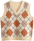 Argyle Plaid Cropped Sweater Vest
